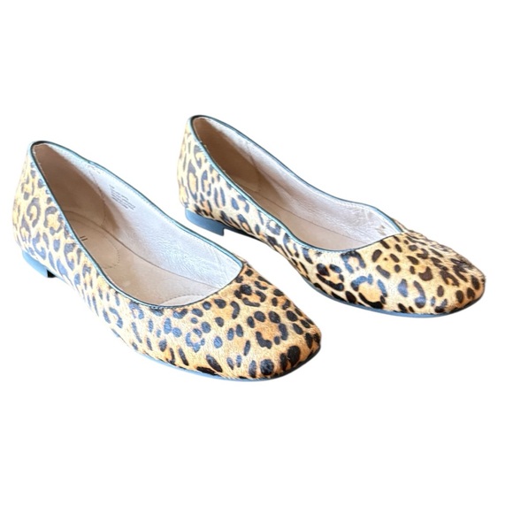 J. Jill Shoes - J. Jill Leopard Print Calf Hair Ballet Flats Tan & Black Slip-On Shoes